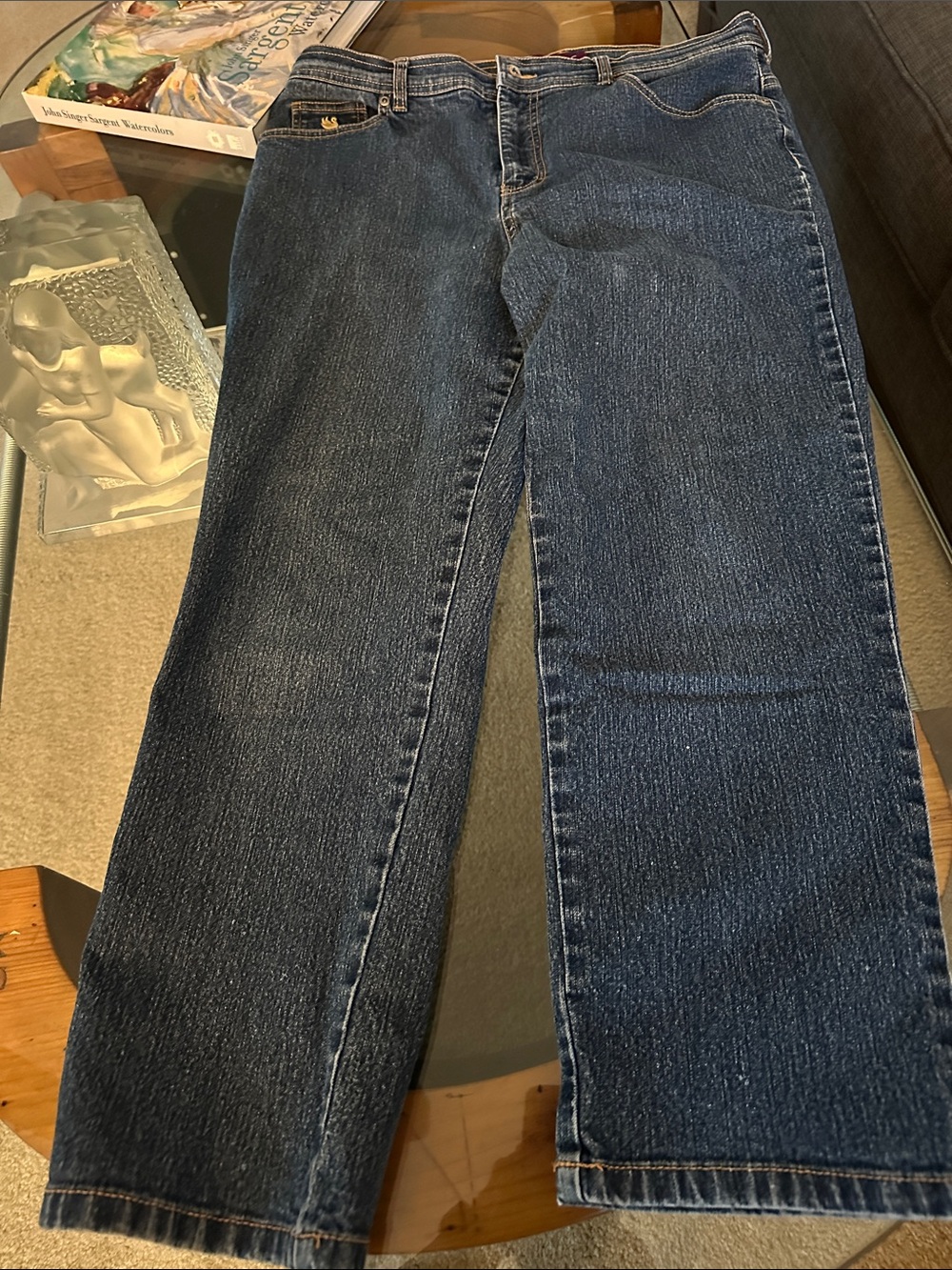 Gloria Vanderbilt Indigo Straight Leg Jeans size 16 petite,$11.99